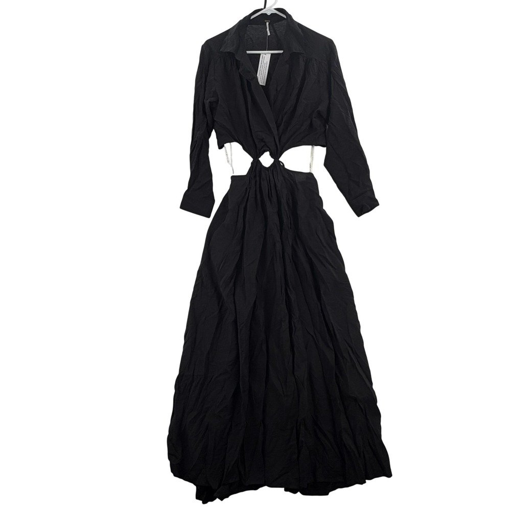 Young Fabulous & Broke Womens Black 2 Piece Blouse Maxi Skirt Set Medium M